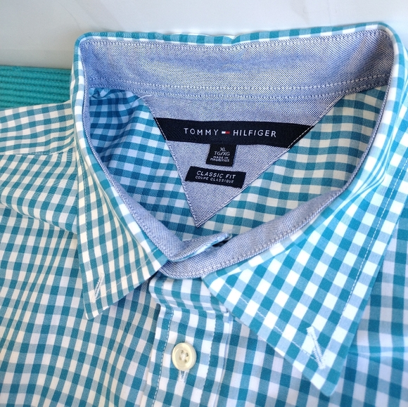Tommy Hilfiger Mens Classic Fit Checked Plaid Shirt XL - Picture 2 of 14